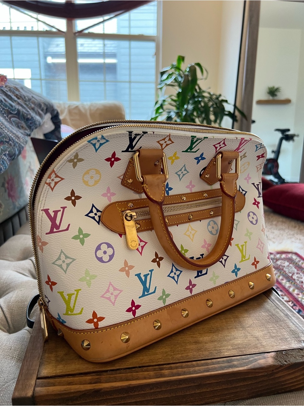 Louis Vuitton Takashi Murakami Monogram Multicolore Alma PM in White - Picture 7 of 8